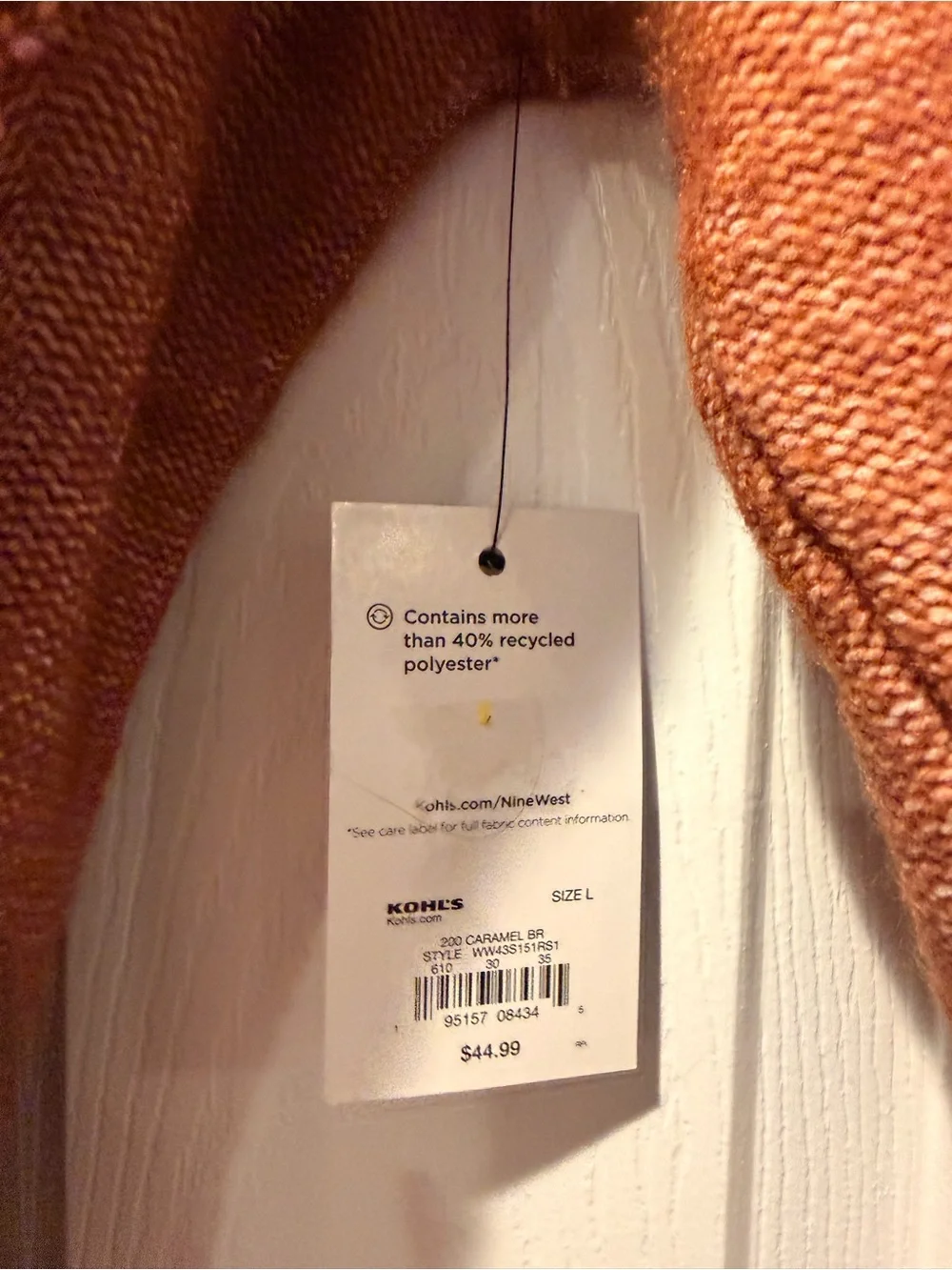adidas Rust Open-Front Belted Long Cardigan Sweater